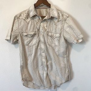 Western style pearl snap floral Arizona shirt